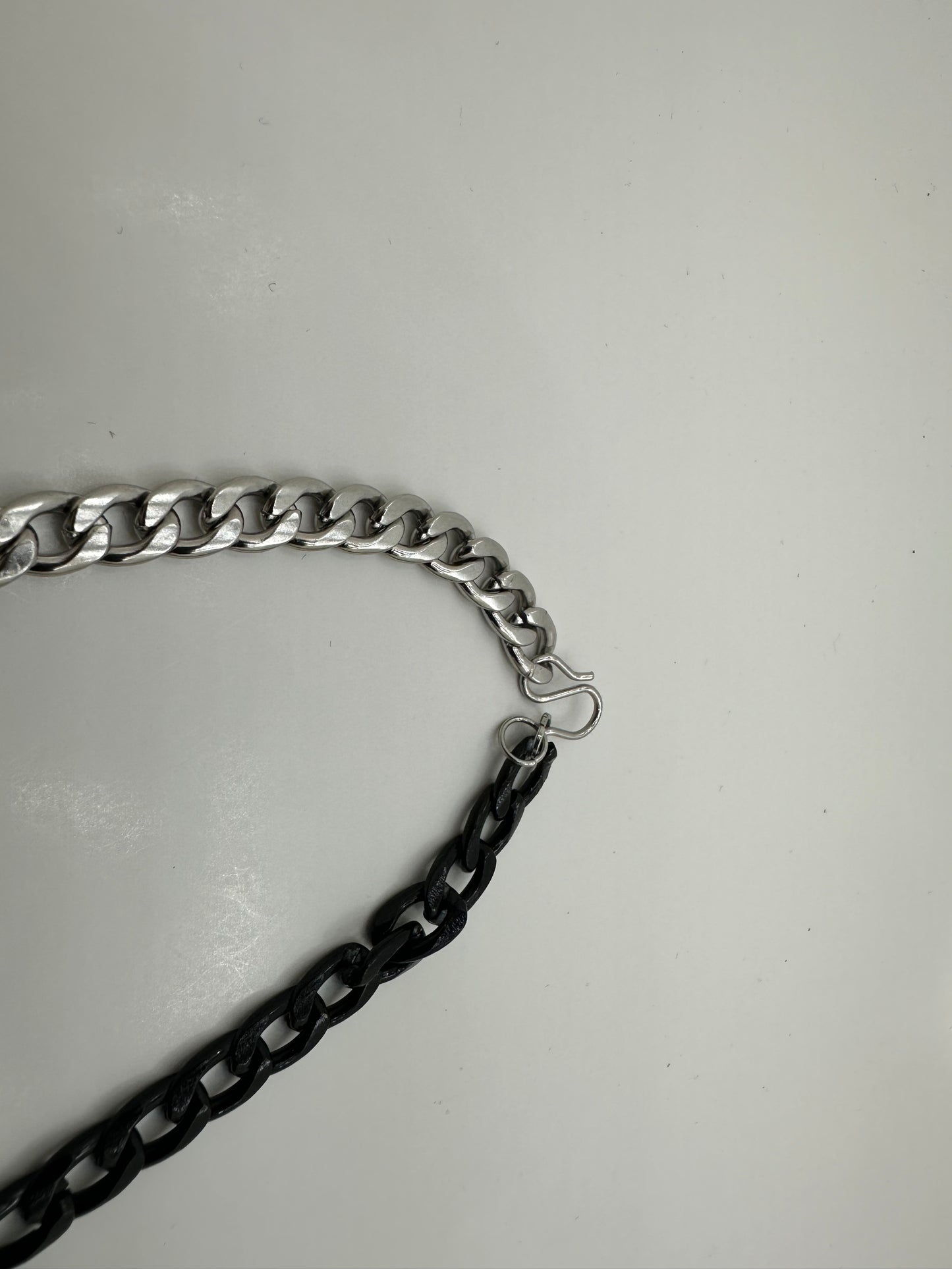 Black and Silver Color Chain Necklace