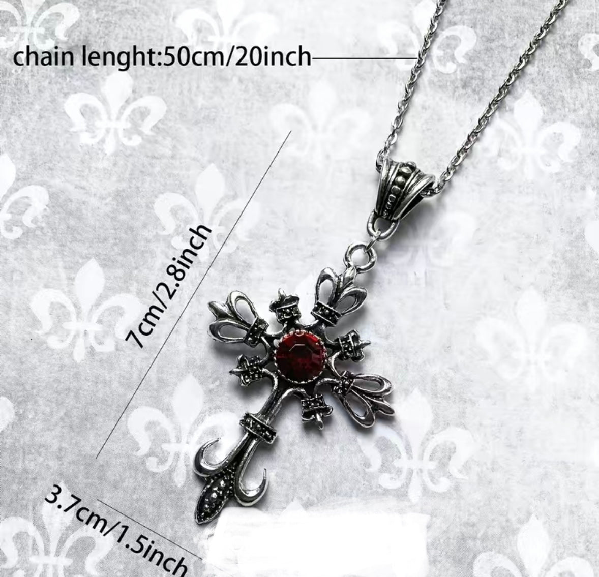 Gothic Cross Pendant Necklace