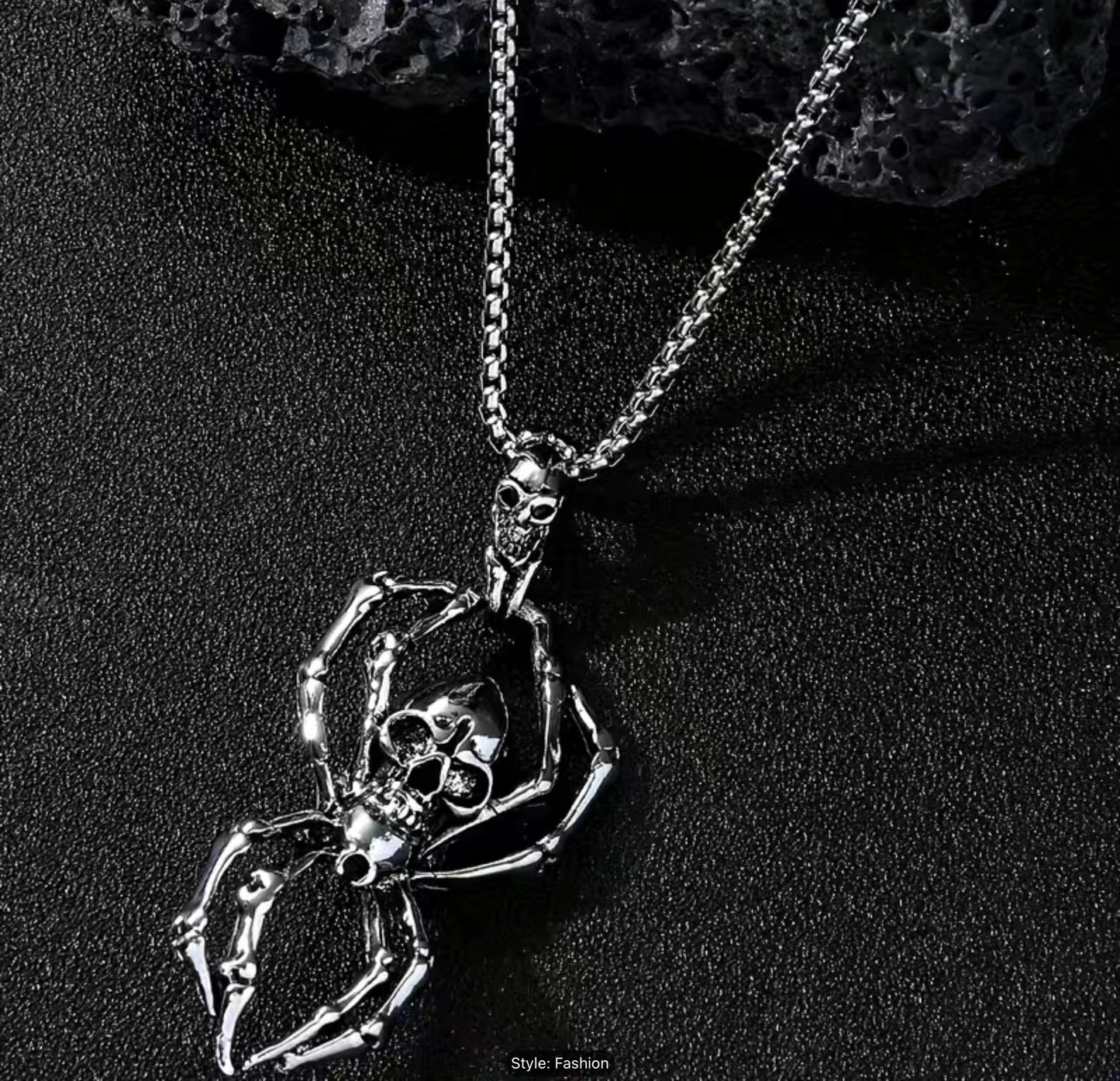 Skull Spider Pendant Necklace