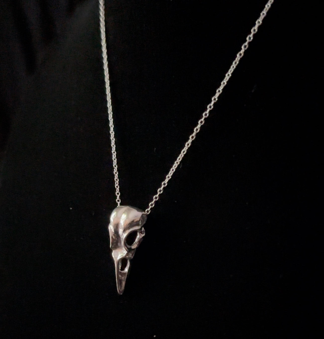 Crow Skull Pendant Necklace