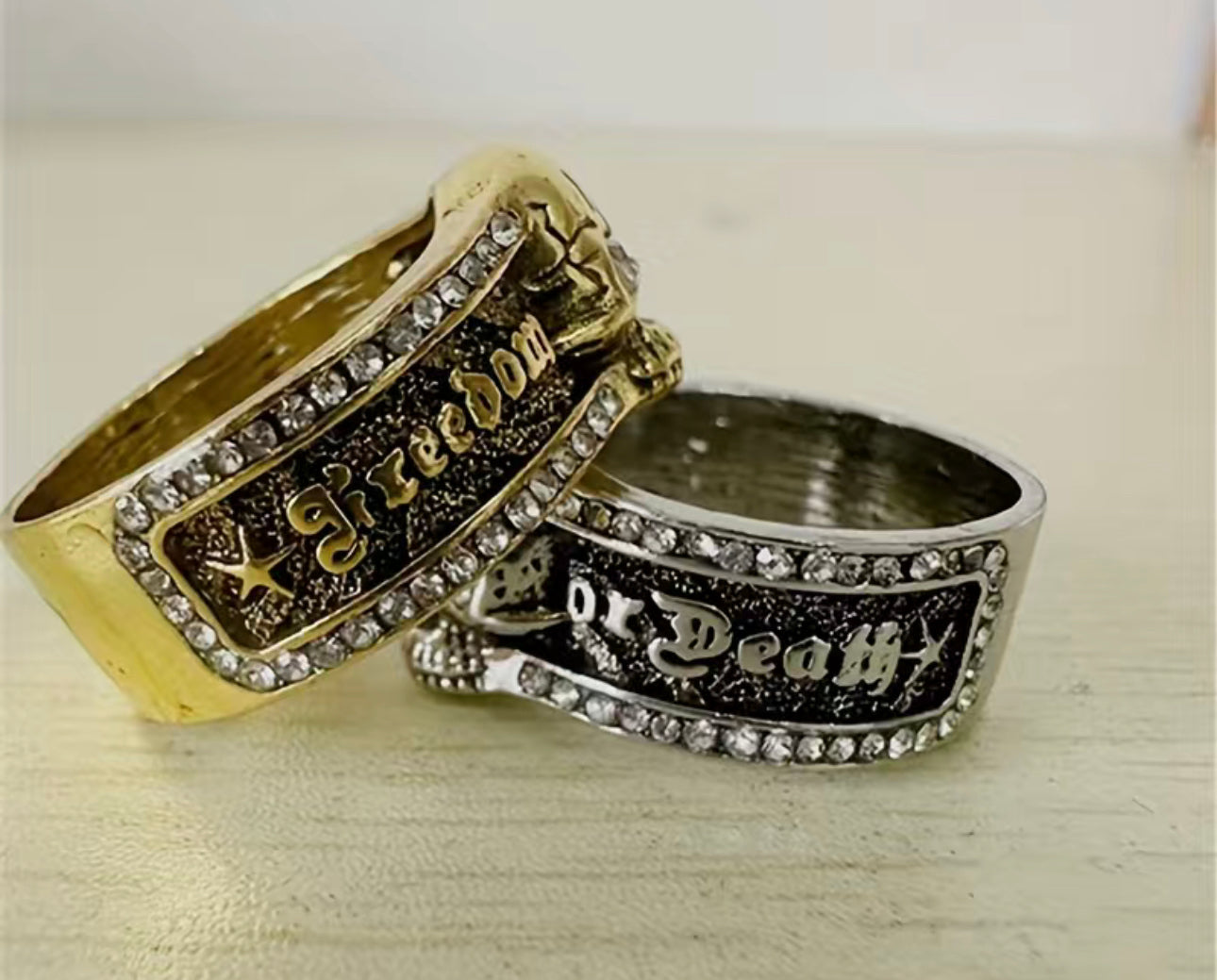 Freedom or Death Ring with Skull