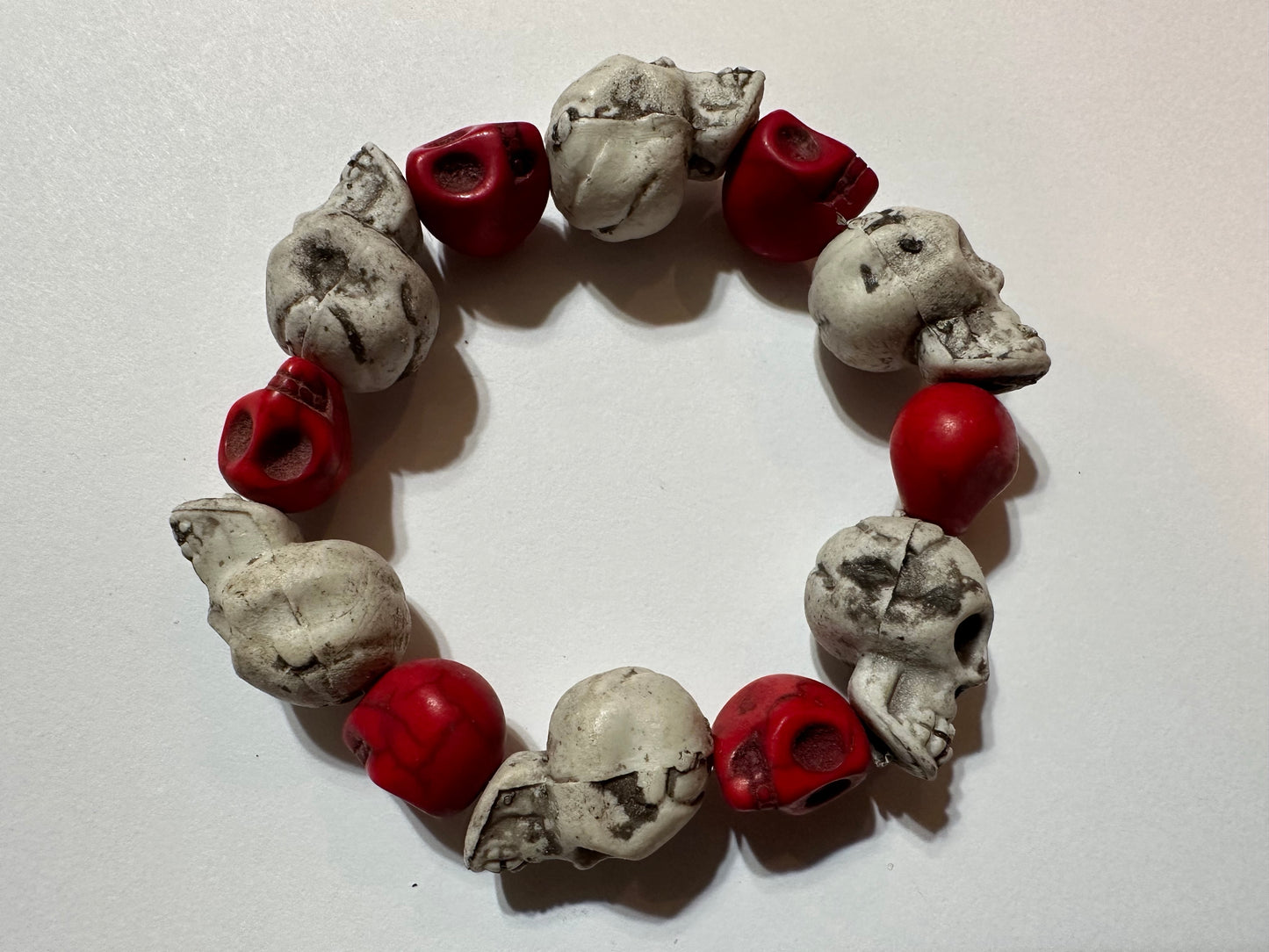 Red / White Skull Bracelet