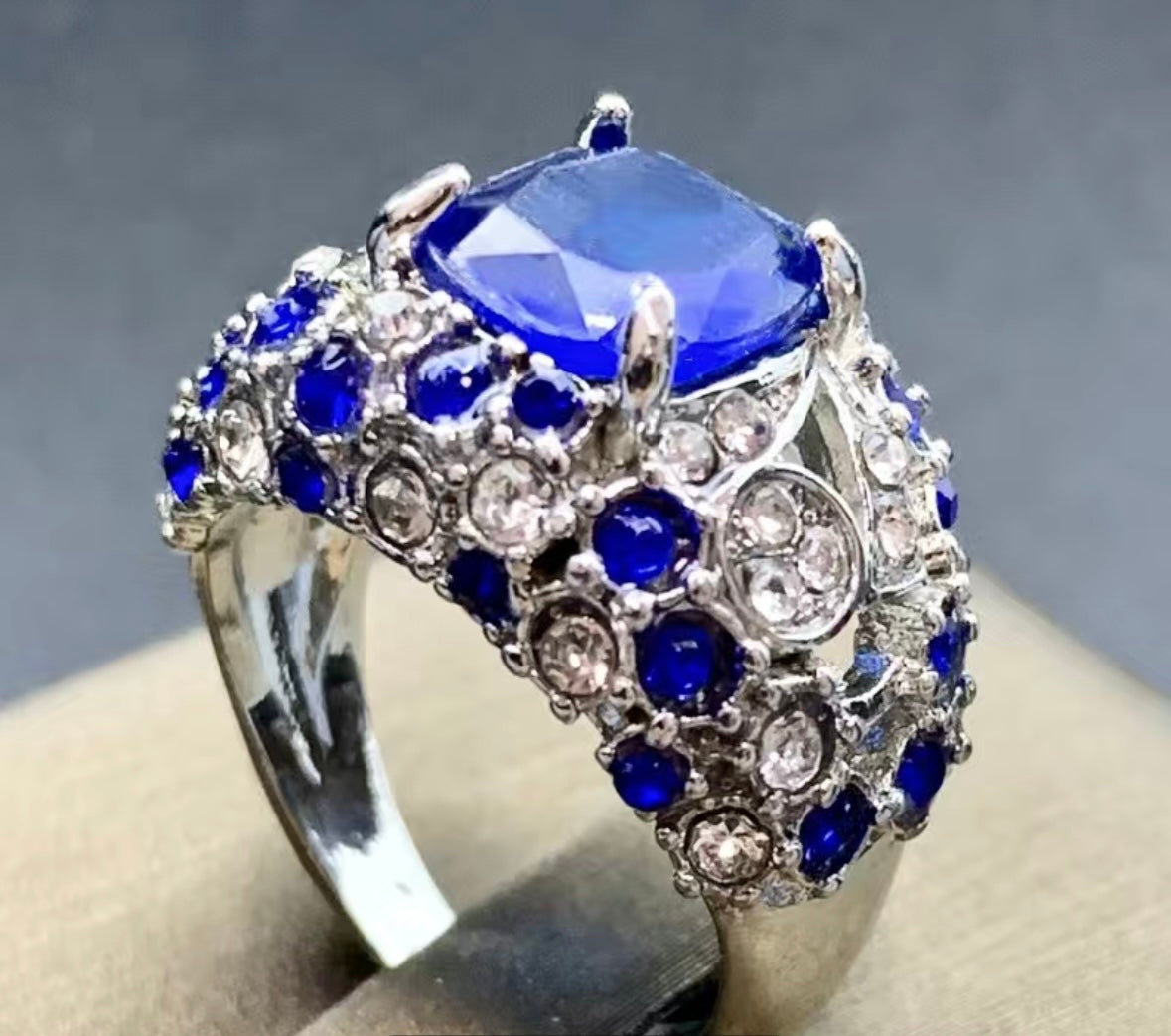 Blue Cocktail Ring