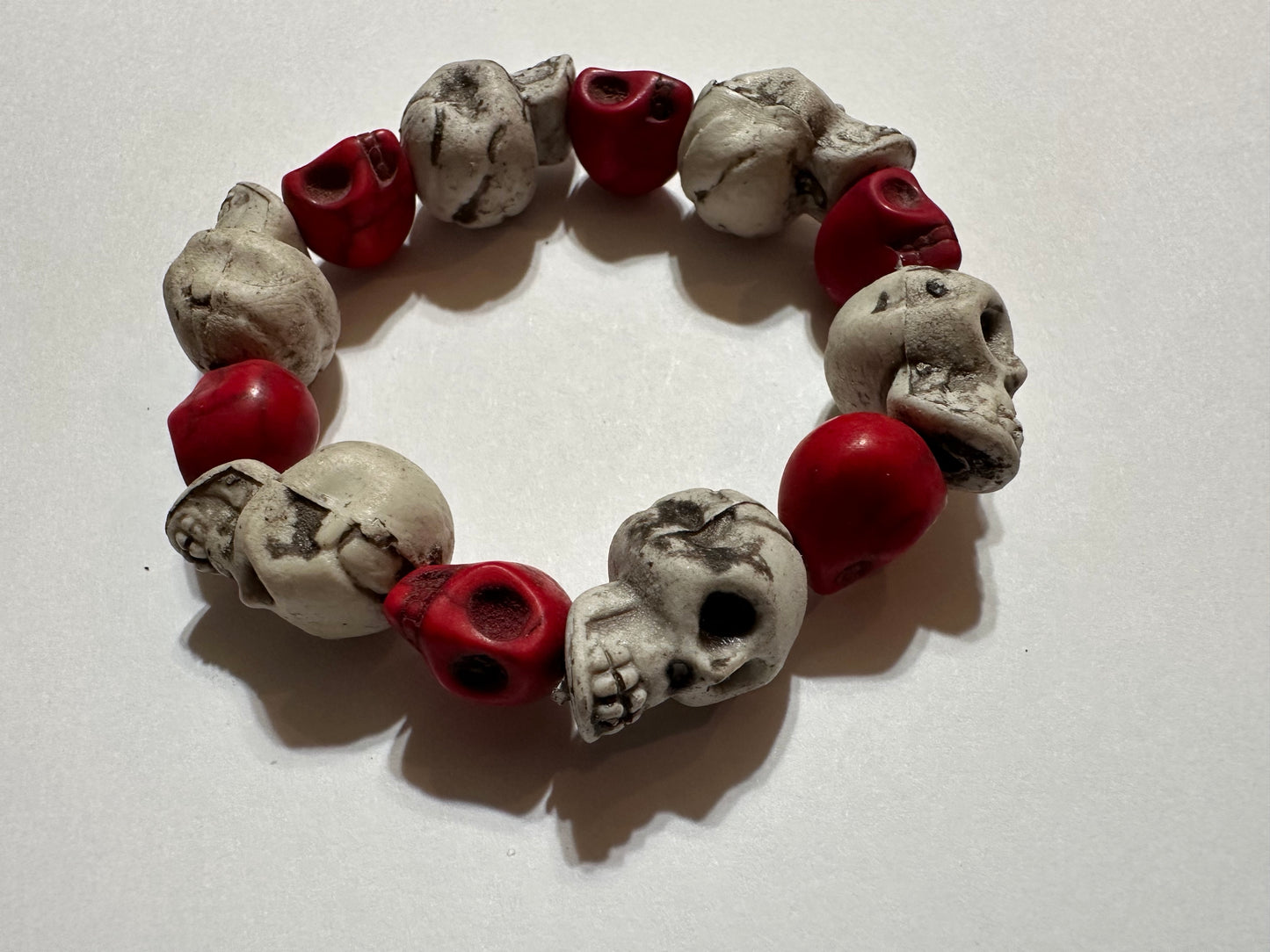 Red / White Skull Bracelet