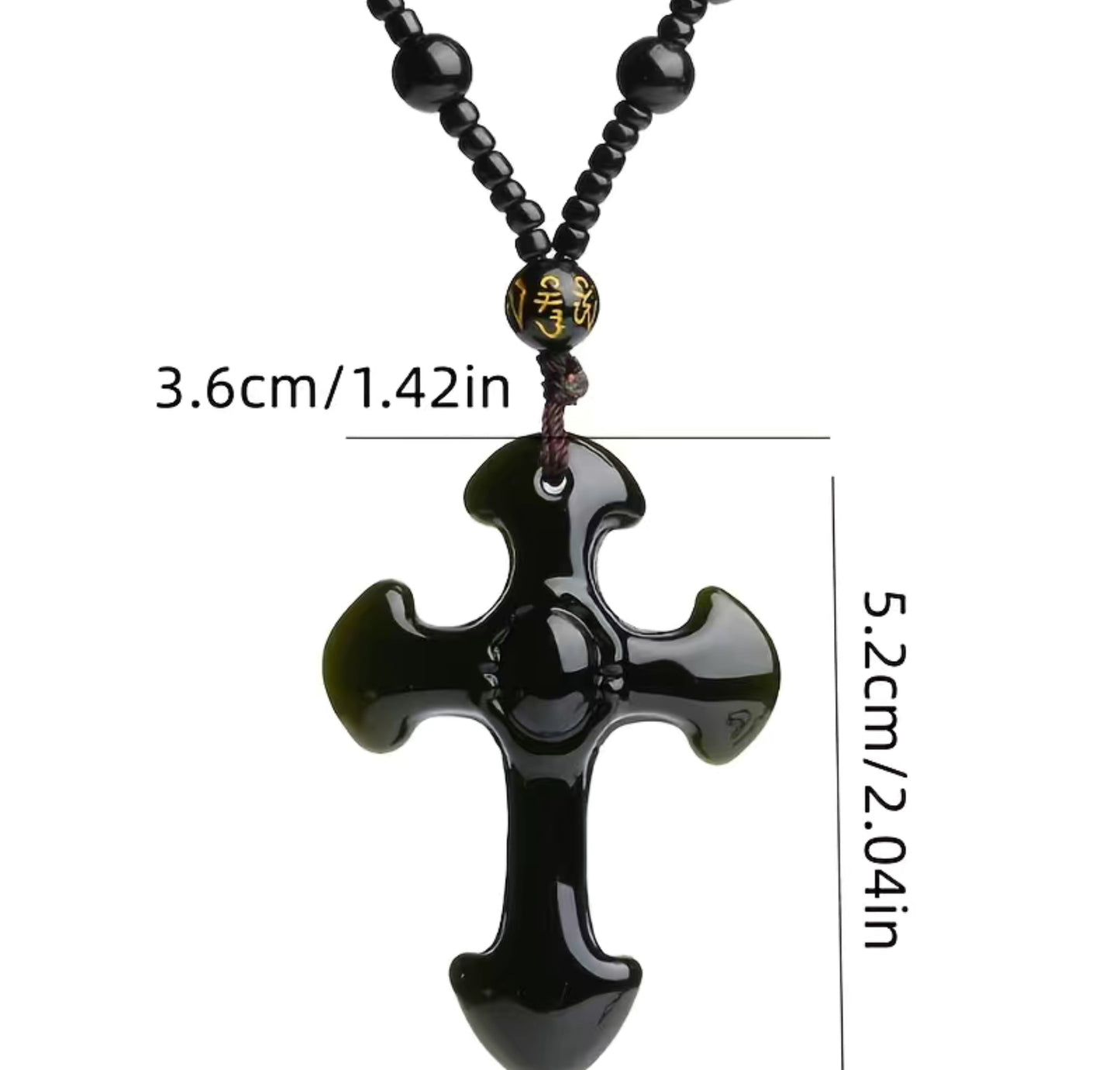 Obsidian Cross Gemstone Necklace